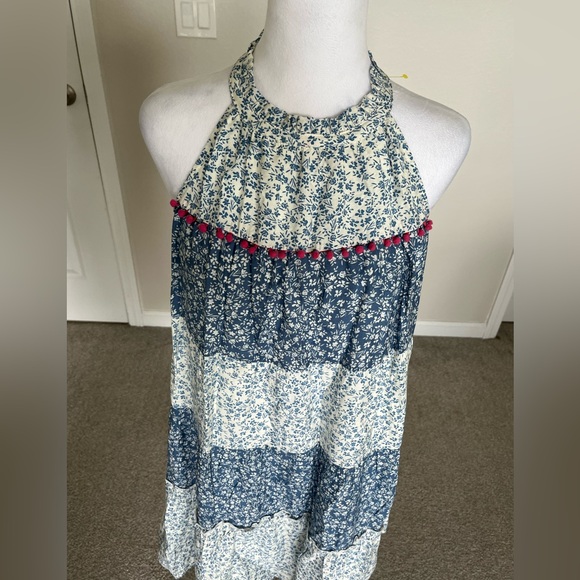 NWT Anthropologie Blue and White Halter Top Dress Size Small - Picture 4 of 6
